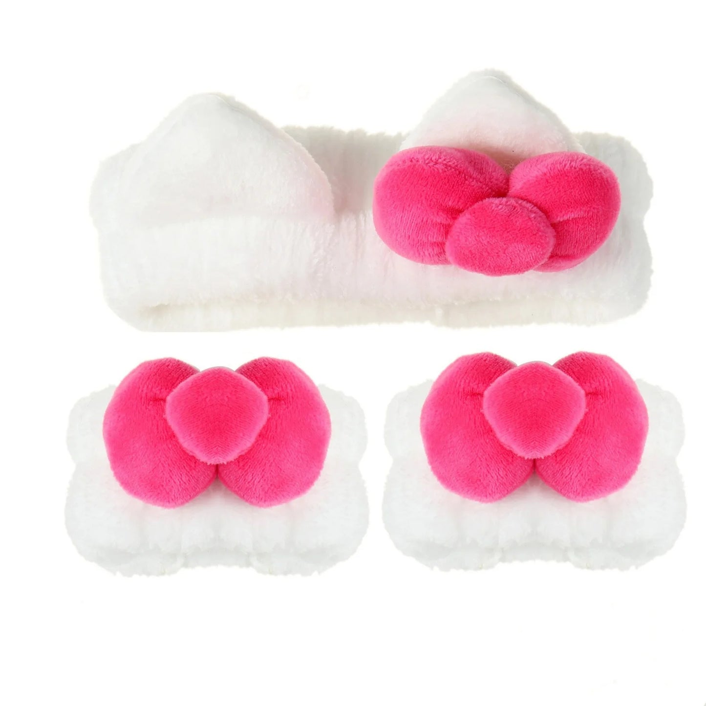 Plush Cat Ear Hair Set - 3PCS Fuzzy Headband & Scrunchies Hair Accessories