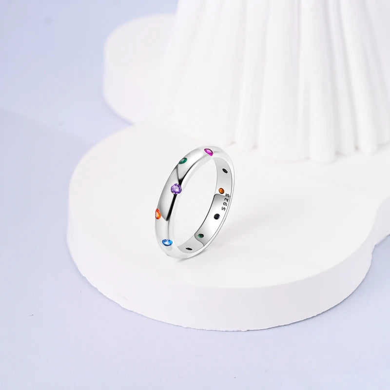 925 Sterling Silver Ring – Infinite Love Star & Moon Design for Women, Wedding Jewelry Gift