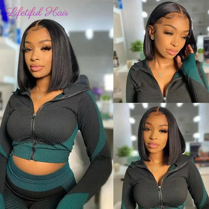 Glueless Bob Human Hair Wig — Ready-to-Wear Straight 4x4 Transparent Lace Closure for Women