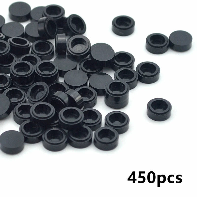 450PCS Round 1x1 Flat Stud Building Block Accessories – Colorful MOC-Compatible Creative Toy Parts Set for DIY Construction