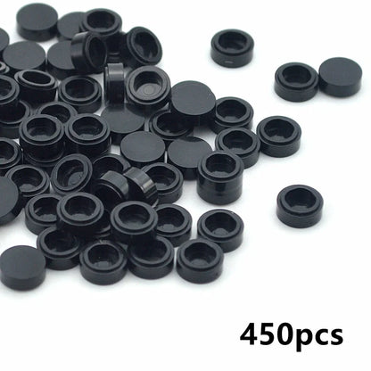 450PCS Round 1x1 Flat Stud Building Block Accessories – Colorful MOC-Compatible Creative Toy Parts Set for DIY Construction