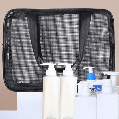 New Mesh Bathing Bag – Portable Shower Toiletry Pouch for Travel Makeup Storage & Bath Essentials