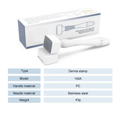 140A Derma Stamp Microneedling Face Roller – Adjustable Titanium Needle for Skincare, Beard Growth & Scalp Hair Treatment