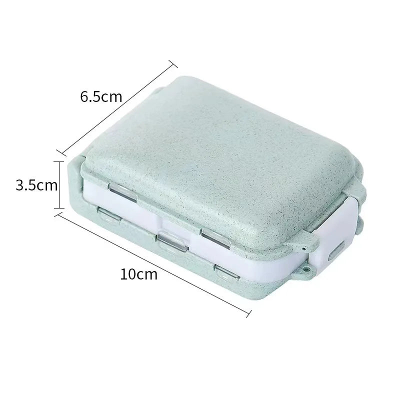 Fashionable Three-Layer Small Medicine Box – Foldable with 3 Sections & 8 Compartments for Mini Storage