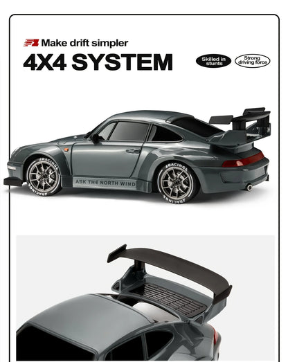 1:24 RC Drift Car — 4WD High-Speed Remote Control Sport Car with LED Lights & Extra Drifting Tire, Kids & Adult Gift