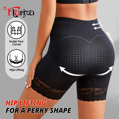 Flarixa High Waist Lace Safety Shorts – Women’s Belly Compression Shapewear Anti-Chafing Thigh Boxer Shorts