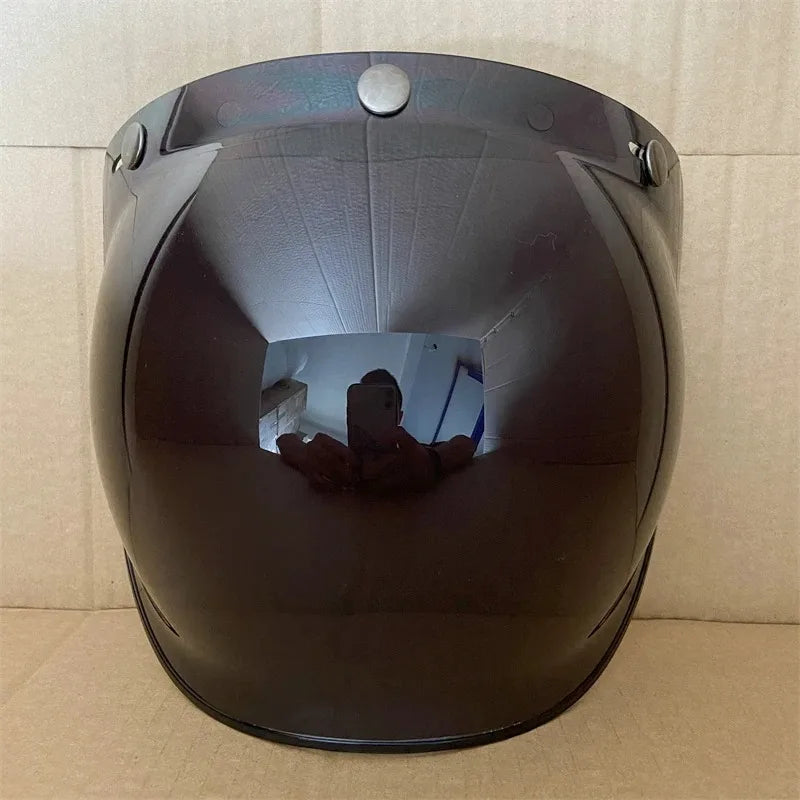 Open Face 3/4 Motorcycle Helmet Visor — Flip-Up Bubble PC Lens Windshield Shield for Casco Moto