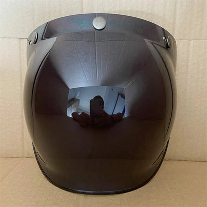 Open Face 3/4 Motorcycle Helmet Visor — Flip-Up Bubble PC Lens Windshield Shield for Casco Moto