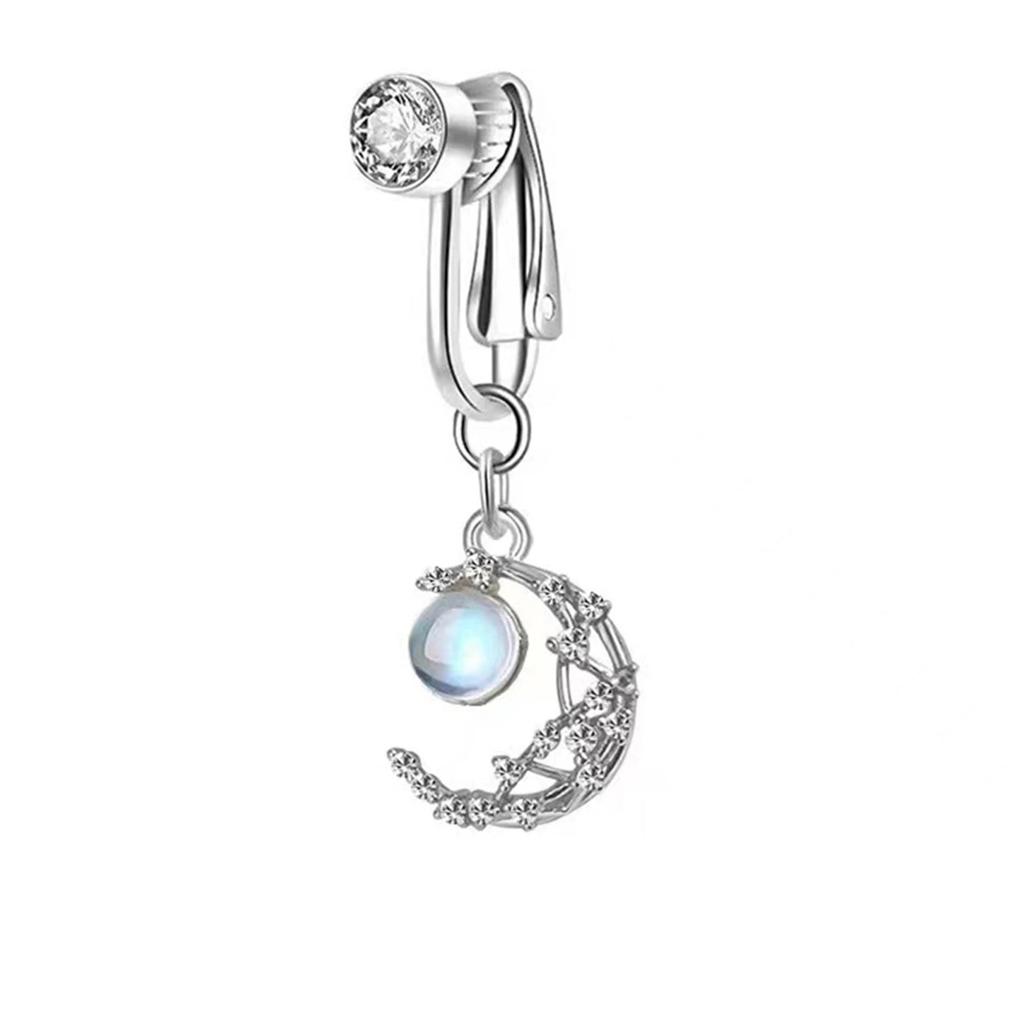 Faux Snake Belly Ring – Fake Clip-On Umbilical Navel Piercing, Belly Button & Cartilage Body Jewelry