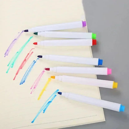 8PC Magnetic Whiteboard Markers – Colorful Blackboard & Whiteboard Pens with Built-In Eraser for School, Kids Drawing & Graffiti