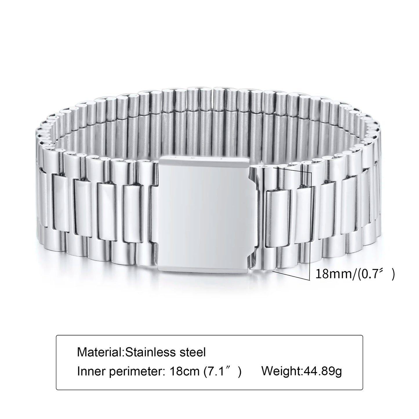 Vnox Stainless Steel Watchband Bracelet for Men & Women – Classic Link Chain Bangle Unisex Jewelry