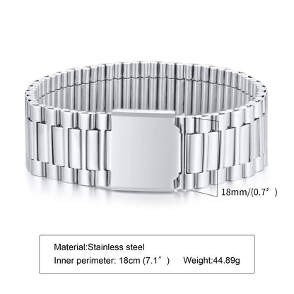 Vnox Stainless Steel Watchband Bracelet for Men & Women – Classic Link Chain Bangle Unisex Jewelry