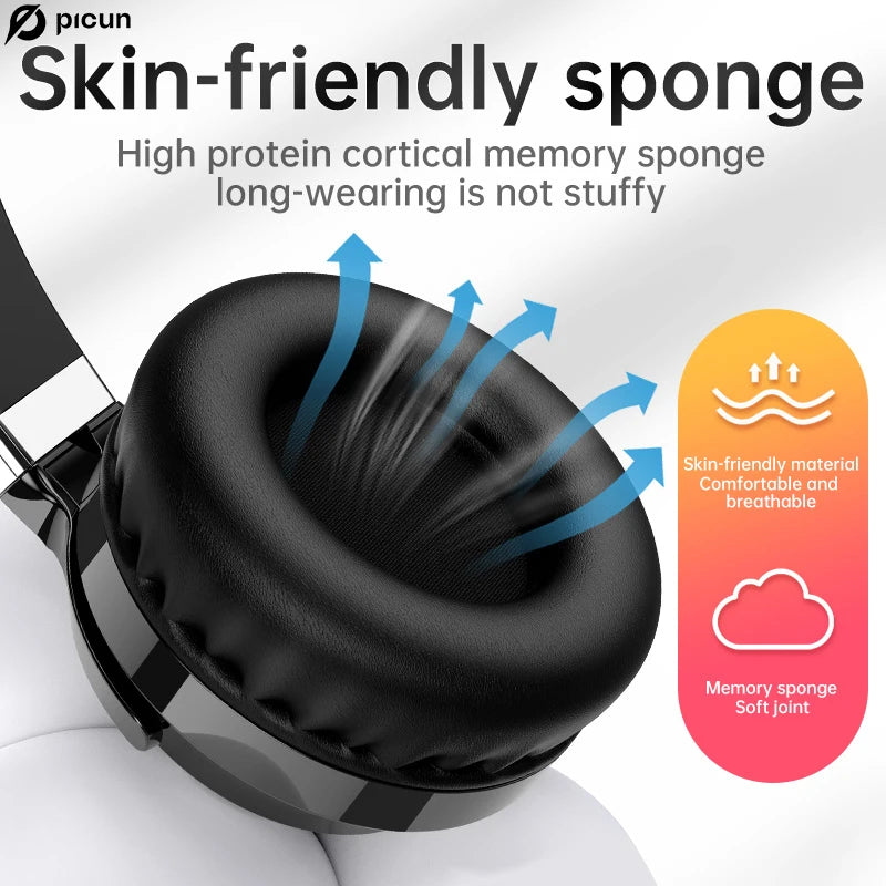Picun C60 Wired On-Ear Headphones with Mic - Noise Isolating Computer Headphones, Volume Control, 3.5mm Aux Jack