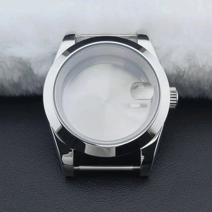 Neiton 36mm/39mm Silver Watch Case - Sapphire, Bevel Edge, 316L Stainless Steel for NH35, NH36, NH34 Movements