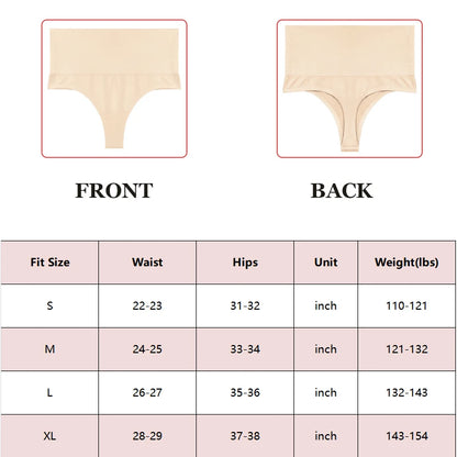 FINETOO High Waist Butt Lifter Thong Panties – Sexy Tummy Control, Belly Shaping Cincher, Slimming Shapewear for Women