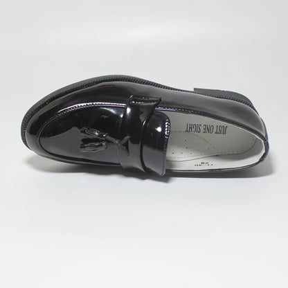 Boys’ Black Dress Shoes – Soft Patent PU Leather Flats for Kids and Teenagers, Ideal for Weddings, Parties, and Stage Performances