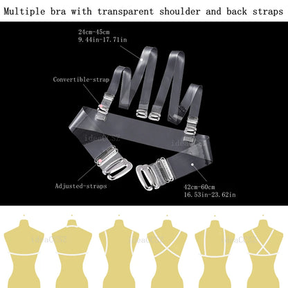 Adhesive Silicone Push-Up Bra - Invisible Backless Lingerie with Transparent Straps for Women