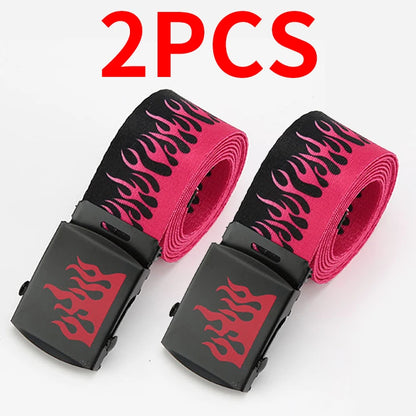Punk Style Flame Belt – Trendy Hip-Hop Streetwear Accessory, Durable Unisex Fashion Decoration for Men & Women