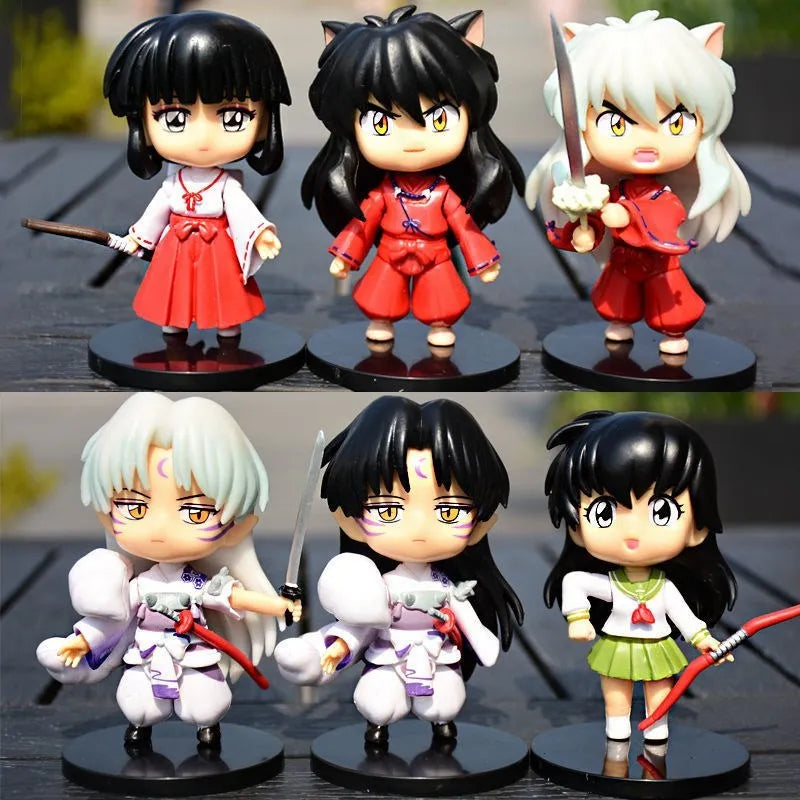New Inuyasha Anime Figure Set – Higurashi, Kagome, Miroku & Sesshoumaru Q-Version PVC Action Dolls, Toys & Gifts for Kids
