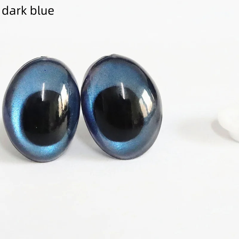 10PCS 3D Colorful Safety Eyes - Oval Crochet Doll Eyes for Amigurumi DIY Toy Making