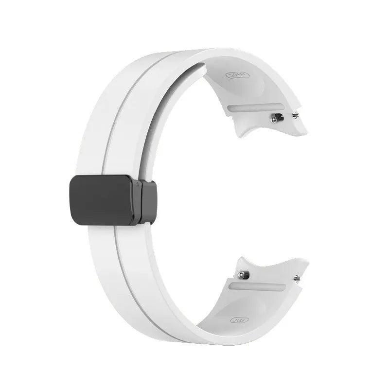 Samsung Galaxy Watch Magnetic Buckle Silicone Strap - Replacement Band for Watch 7/6/5 Pro/5/4 and Classic Models 40mm–47mm
