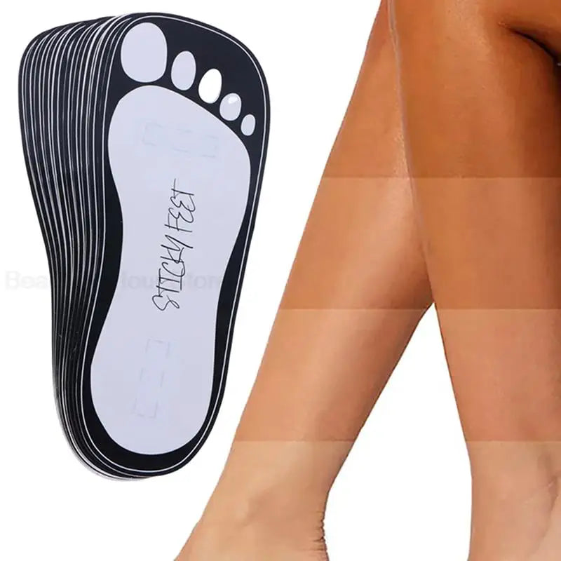 20PCS Disposable Women’s Tanning Slippers – 11" Sticky Foot Pads Protectors for Spray Tan & Body Care