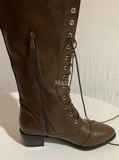 Medieval Knight Boots for Women – Viking Cosplay LARP Shoes, PU Leather Warrior Boots for Carnival, Party & Steampunk Costumes