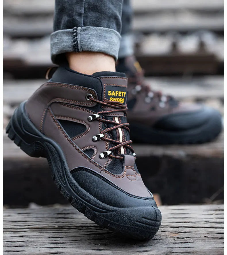 Lightweight Men's Safety Boots – Steel Toe, Anti-Puncture, Non-Slip Work Sneakers, Indestructible Work Shoes