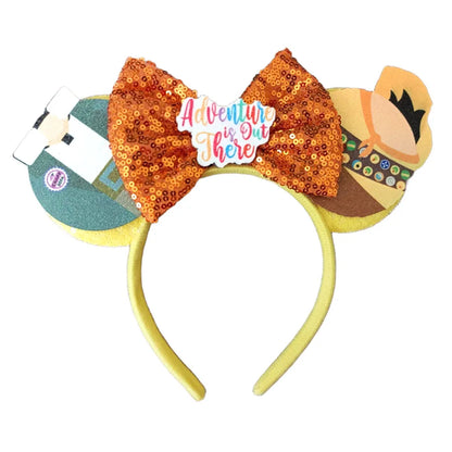 Mickey Mouse Ears Headband with Bow – Sequin Candy Cosplay Costume Party Accessory for Girls & Women, Christmas Gift