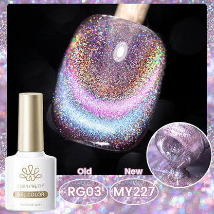 BORN PRETTY Cat Magnetic Gel Nail Polish 117 Colors 10ml Full Coverage Semi-Permanent Soak-Off Nail Varnish for Salon Manicure Glitter Cat Eye Nails