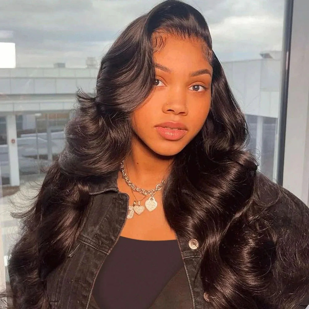 13x4/13x6 Body Wave Transparent Lace Front Wig – HD Bling Hair, 180% Density Human Hair, 4x4 Lace Closure for Women