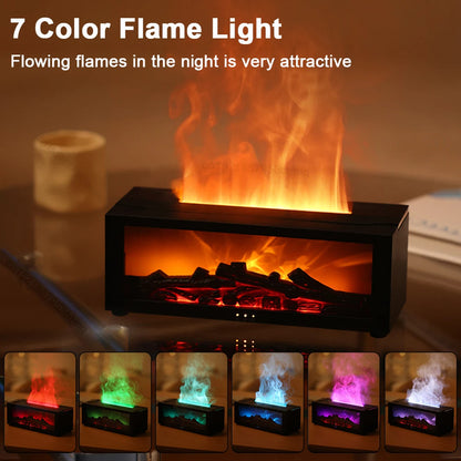 Air Humidifier & Essential Oil Diffuser – Home Aroma Humidifier with Flame Effect, LED Light, and Remote Control