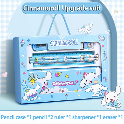 Sanrio Learning Stationery Set – Kuromi, Melody & Cinnamoroll Cartoon Pencil and Eraser Gift Box for Kids
