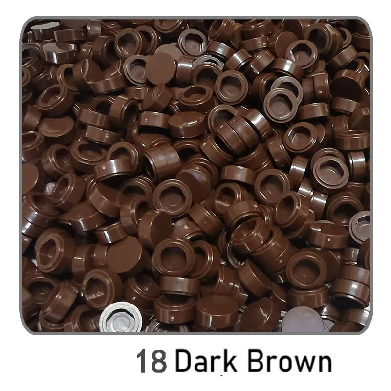 1000Pcs 1x1 Round Building Blocks Set - 52 Color DIY Creative Educational Bricks Compatible with 98138 Toy Kits for Kids