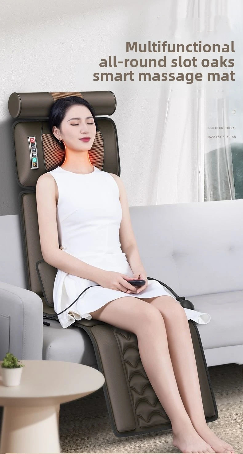 Multifunctional Electric Lumbar Traction Massage Mattress Cushion – Full Body Vibrations for Shoulder, Neck, Waist, and Back with Removable Cover