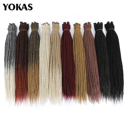 YOKAS Handmade Dreadlock Extensions - Synthetic Crochet Braided Hair 24 36 Inch Long Faux Locs for Women