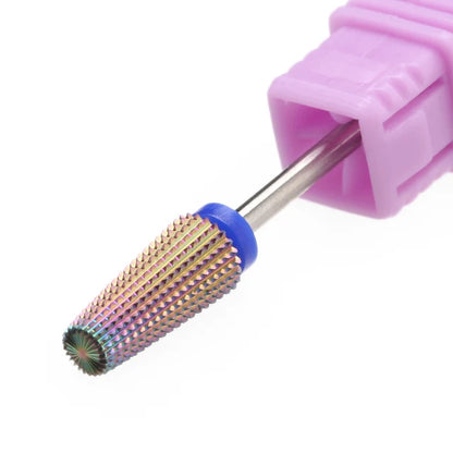 Purple 5-in-1 Tapered Carbide Nail Drill Bits - Milling Cutter for Manicure, Gel & Acrylic Removal, Nail Accessories Tool
