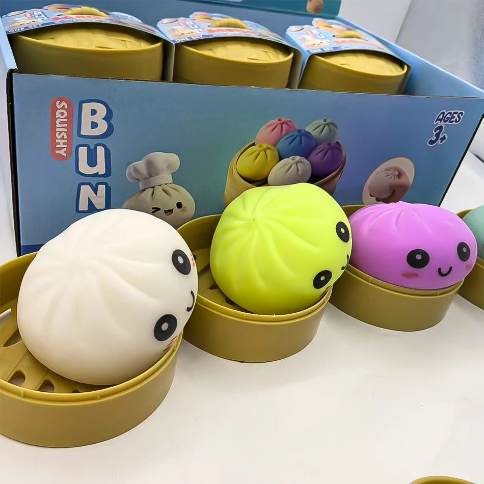 Colorful Dumpling Squishy Toy - Blind Box Stress Relief Fidget Squeeze Toy for Anxiety Relaxation & Happiness