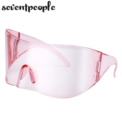 2024 Luxury Brand Mask Rectangle Sunglasses - Oversized Punk Steampunk Y2K Designer Shield Goggles for Women & Men