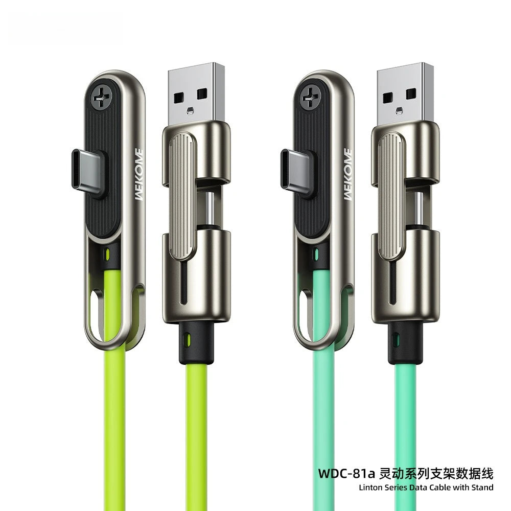 240W USB-C Charging Cable - Foldable Built-In Holder for iPhone 16/17, Samsung & Xiaomi