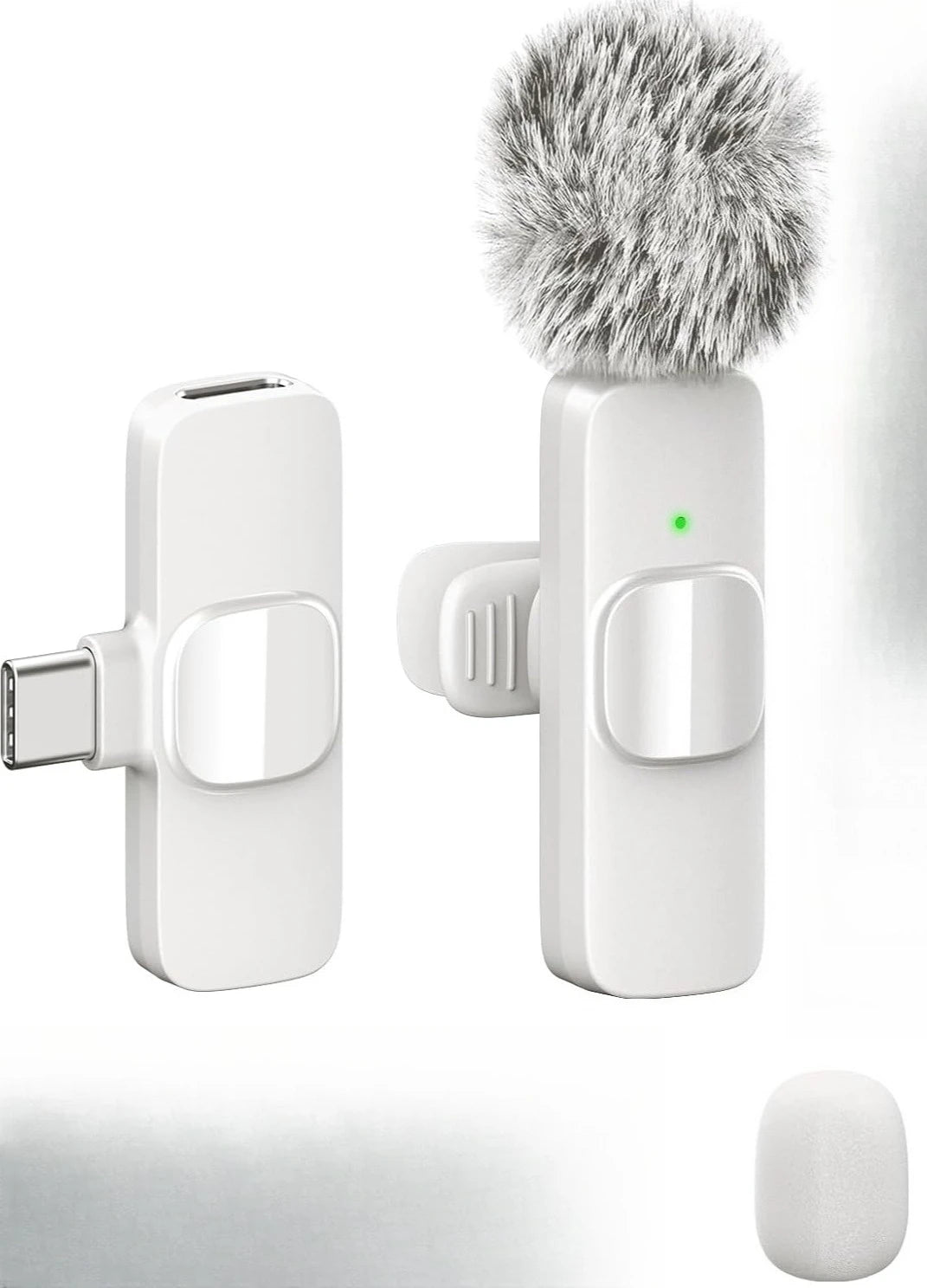 Wireless Lavalier Microphone - Mini Noise-Canceling Clip-On Mic for iPhone, iPad & Android Vlogging