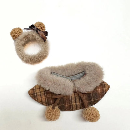 17cm Labubu Plush Doll Clothes – Macaron Outfit, Hair Accessories, DIY Clothing for V1 V2 Dolls & Kids Gift