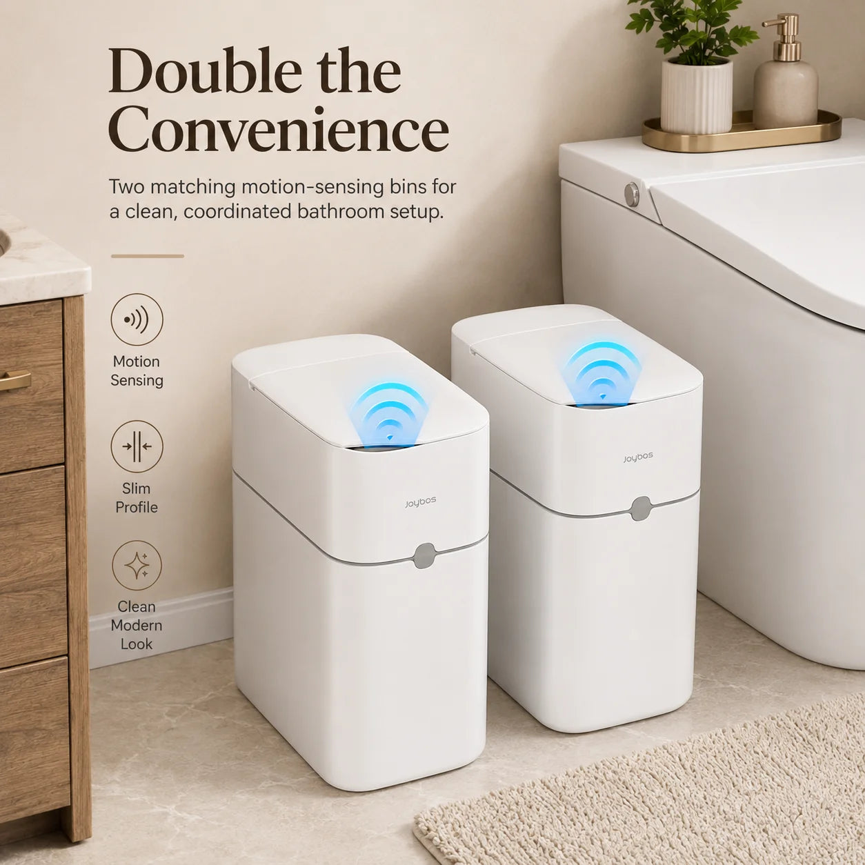 Touchless Smart Trash Can - Motion Sensor Auto Bag-Suction Waste Bin for Small Spaces & RVs