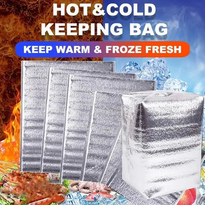 Aluminum Foil Cooler Bag – Insulated Folding Thermal Picnic Bag, Portable Food and Drink Delivery Carrier