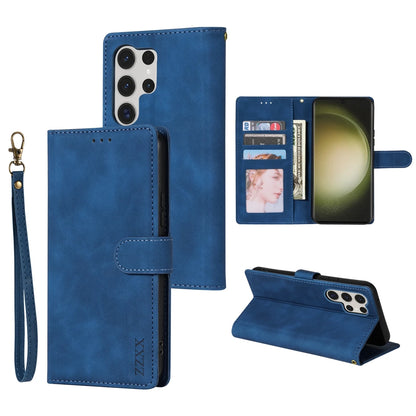 Magnetic Leather Wallet Case for Samsung Galaxy S25 Ultra–S8 – Skin-Friendly Flip Cover with Card Slots & Stand Function