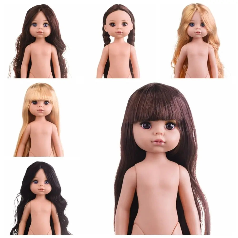 12-Inch Fashion Girl Doll - Blonde Hair, Brown Eyes & 3 Hair Colors Movable Doll Toy