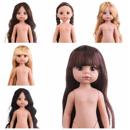 12-Inch Fashion Girl Doll - Blonde Hair, Brown Eyes & 3 Hair Colors Movable Doll Toy