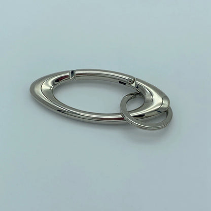Rock Oval Solid Belt Buckle Carabiner Keychain – Spring Snap Hook for Keys, Bags & EDC DIY