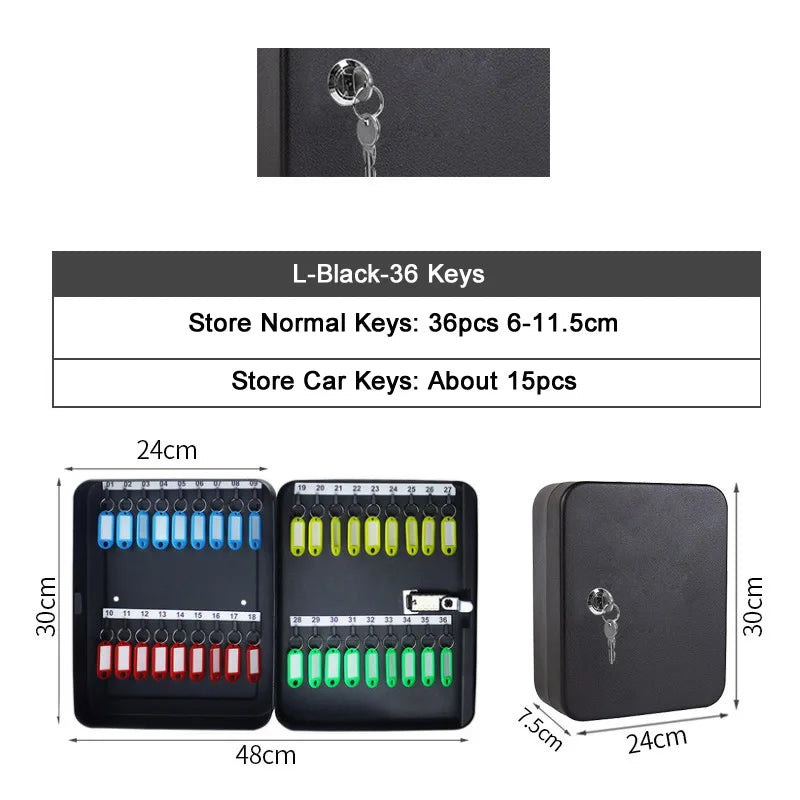 Password Key Lock Box — Multi-Key Safe Organizer for Home, Office, Car, and Factory Use