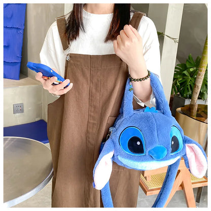 Disney Lilo & Stitch Plush Messenger Bag – Kawaii Anime Handbag for Girls, Stuffed Cartoon Plushie Soft Bag for Kids